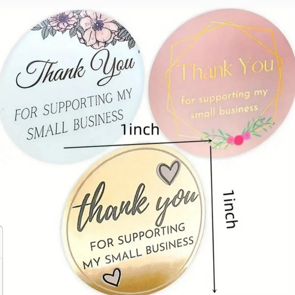 Bundled 50 Cards & 500 Thank You for Supporting My Business Stickers